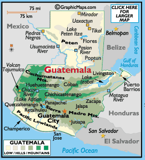 map of Guatemala